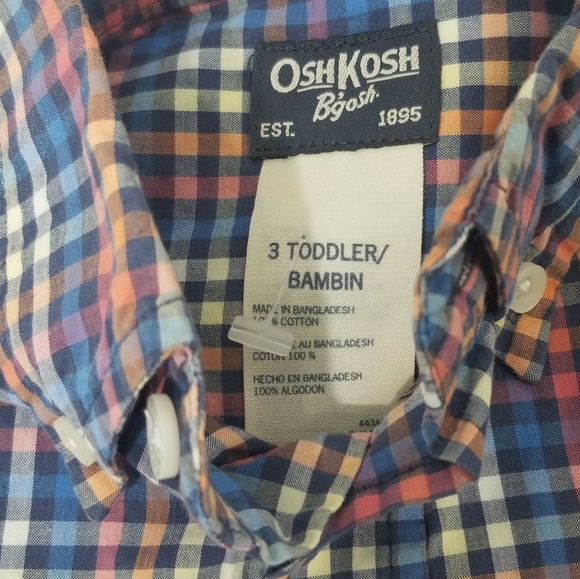 OshKosh & H&M Classic 2 Long Sleeve Cotton Button Down Dress Shirts Multicolored - Picture 12 of 16